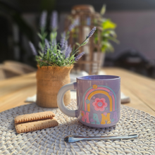 Load image into Gallery viewer, Pastel Coffee 'Aura' Mug 320ml - Mama Rainbow, Lilac
