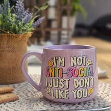 Load image into Gallery viewer, Pastel Coffee 'Cloud' Mug 440ml - Not Anti-Social, Lilac
