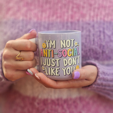 Load image into Gallery viewer, Pastel Coffee 'Aura' Mug 320ml - Not Anti-Social, Lilac
