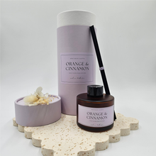Load image into Gallery viewer, Orange &amp; Cinnamon Reed Diffuser 100ml – Luxury Home Fragrance
