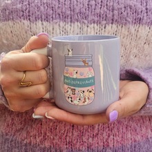 Load image into Gallery viewer, Pastel Coffee 'Aura' Mug 320ml - Anti Depressants Dogs, Lilac
