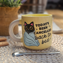 Load image into Gallery viewer, Pastel Coffee 'Aura' Mug 320ml - Cat, Today's Been Cancelled Lemon
