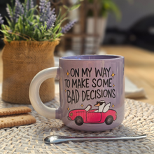 Load image into Gallery viewer, Pastel Coffee 'Aura' Mug 320ml - On My Way To Make Bad Decisions, Lilac

