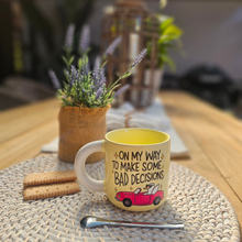 Load image into Gallery viewer, Pastel Coffee 'Aura' Mug 320ml - On My Way To Make Bad Decisions, Lemon
