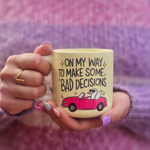 Load image into Gallery viewer, Pastel Coffee 'Aura' Mug 320ml - On My Way To Make Bad Decisions, Lemon

