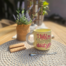 Load image into Gallery viewer, Pastel Coffee 'Aura' Mug 320ml - I Told My Therapist About You, Lemon
