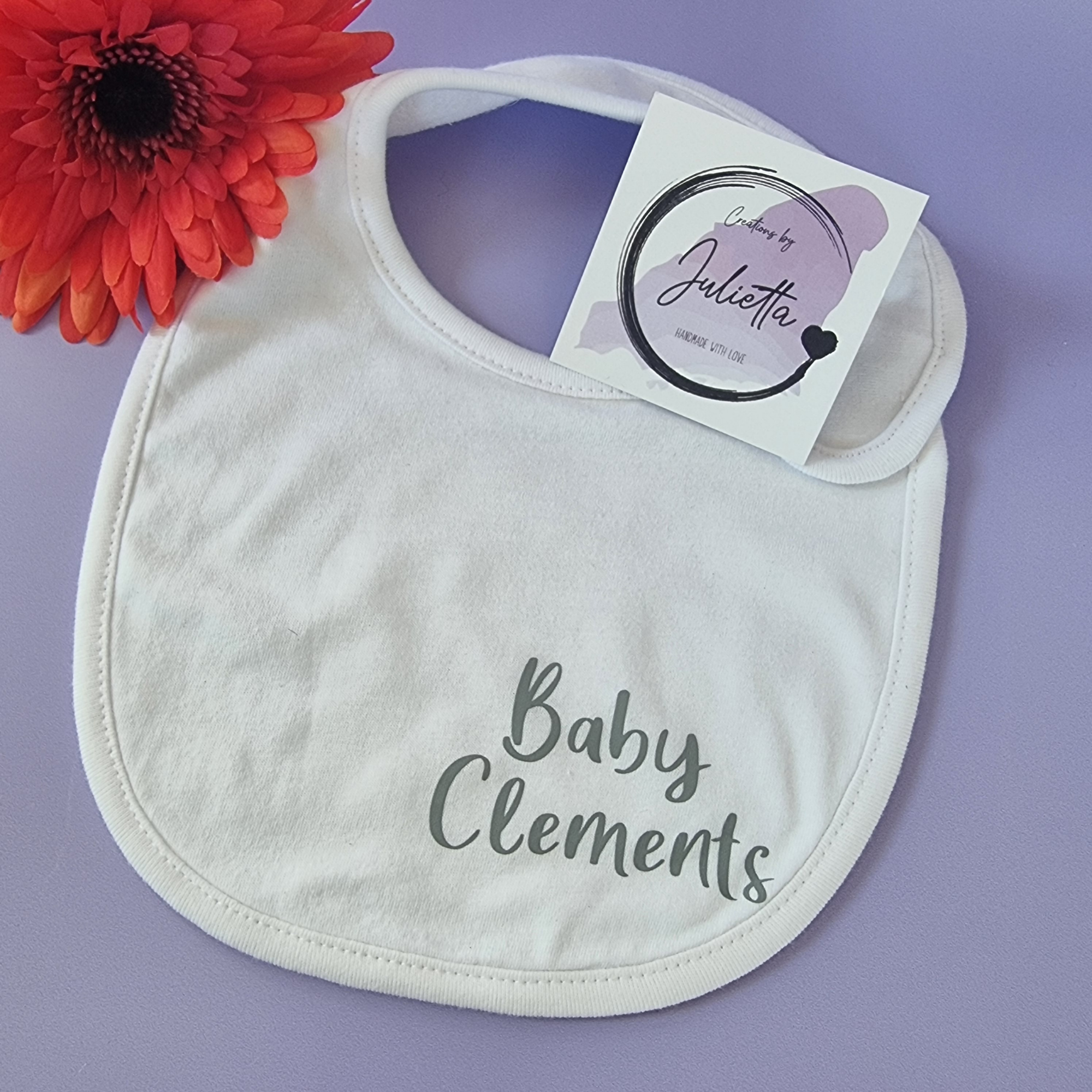 Customized Bib Customized Baby Bib | Custom Baby Bibs | Creations by Julietta